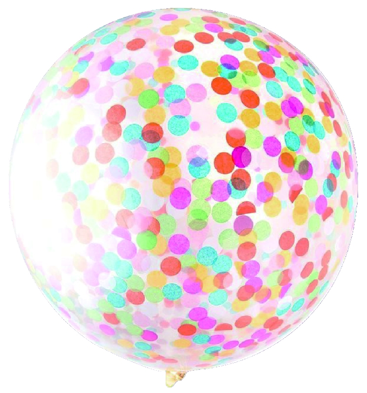 36" Confetti Filled Clear Latex Balloons