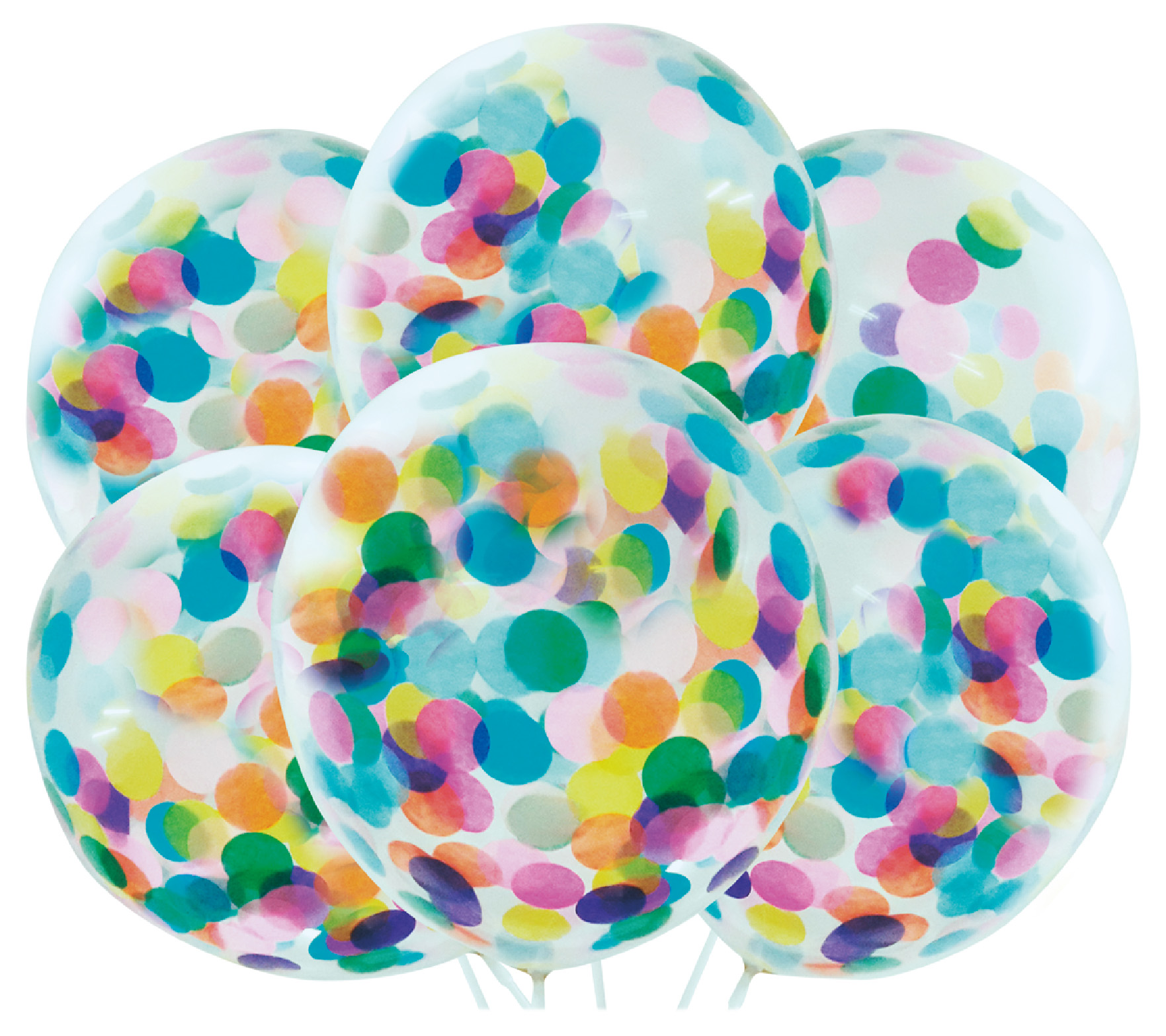 12″ Confetti Filled Clear Latex Balloons