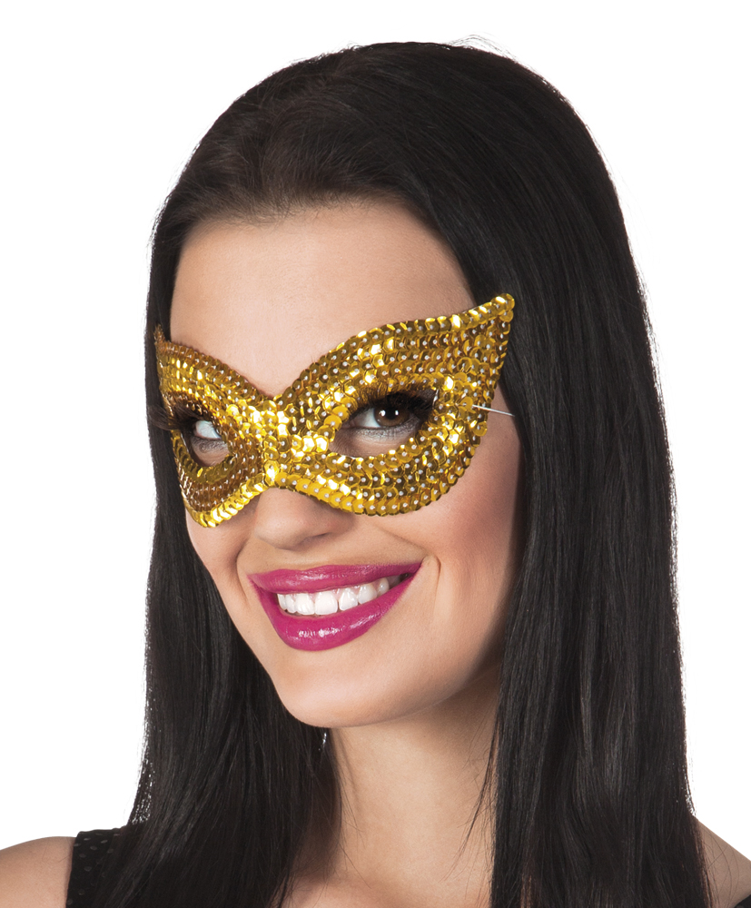 Sequin Eye Masks - Gold