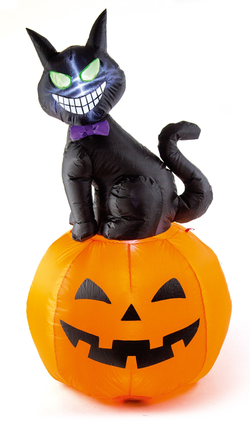 Inflatable Black Cat on Pumpkin
