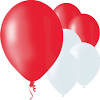 12" Balloons - Red/White
