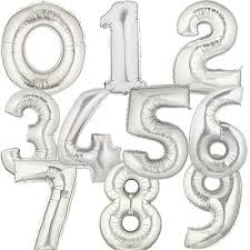 40″ Silver Foil Numbers