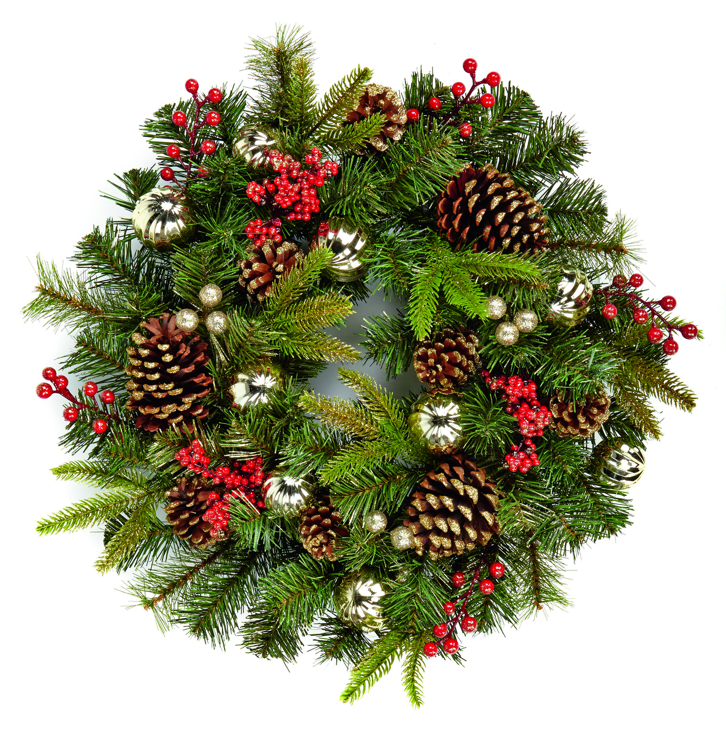 Decorated Berry Cone Wreath 60cm