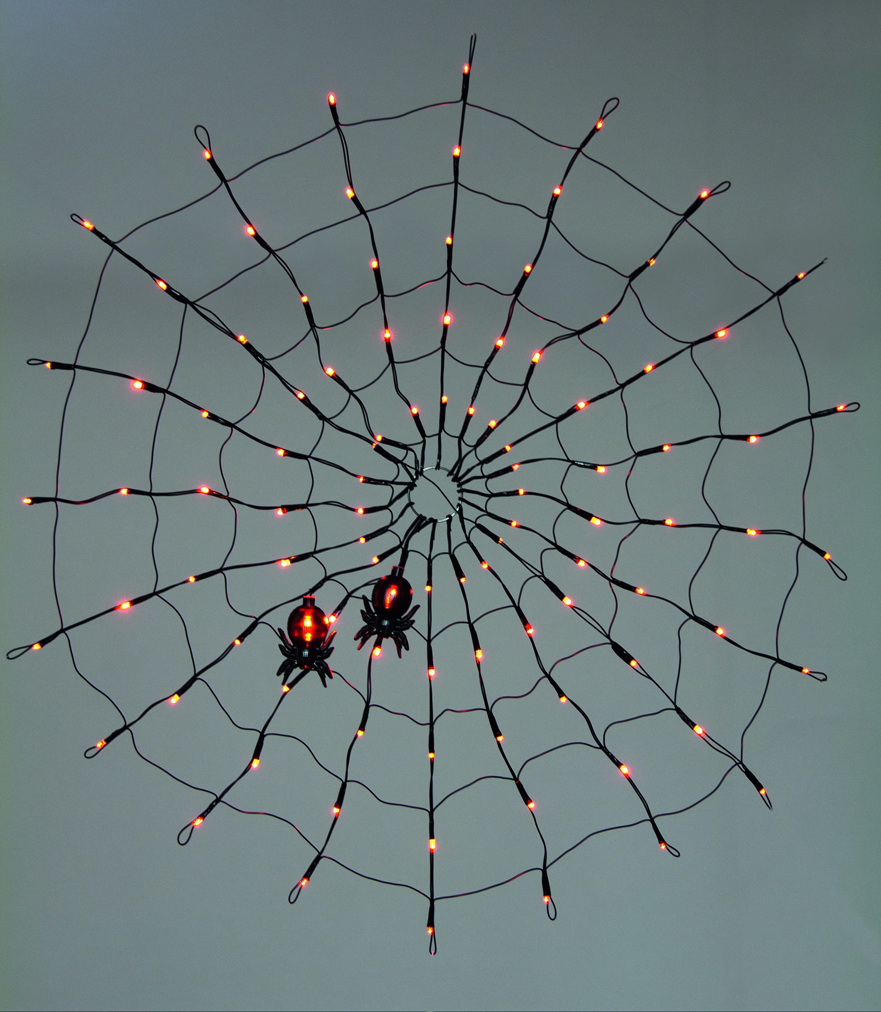80cm 100 LED Spider Web with 2 Spiders